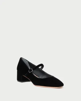 Lyra Mary Jane Pump in Black Velvet
