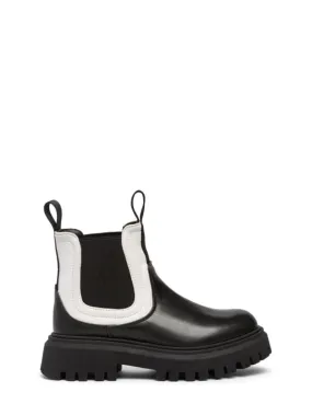Marni Junior   Leather &amp; poly boots w/logo 