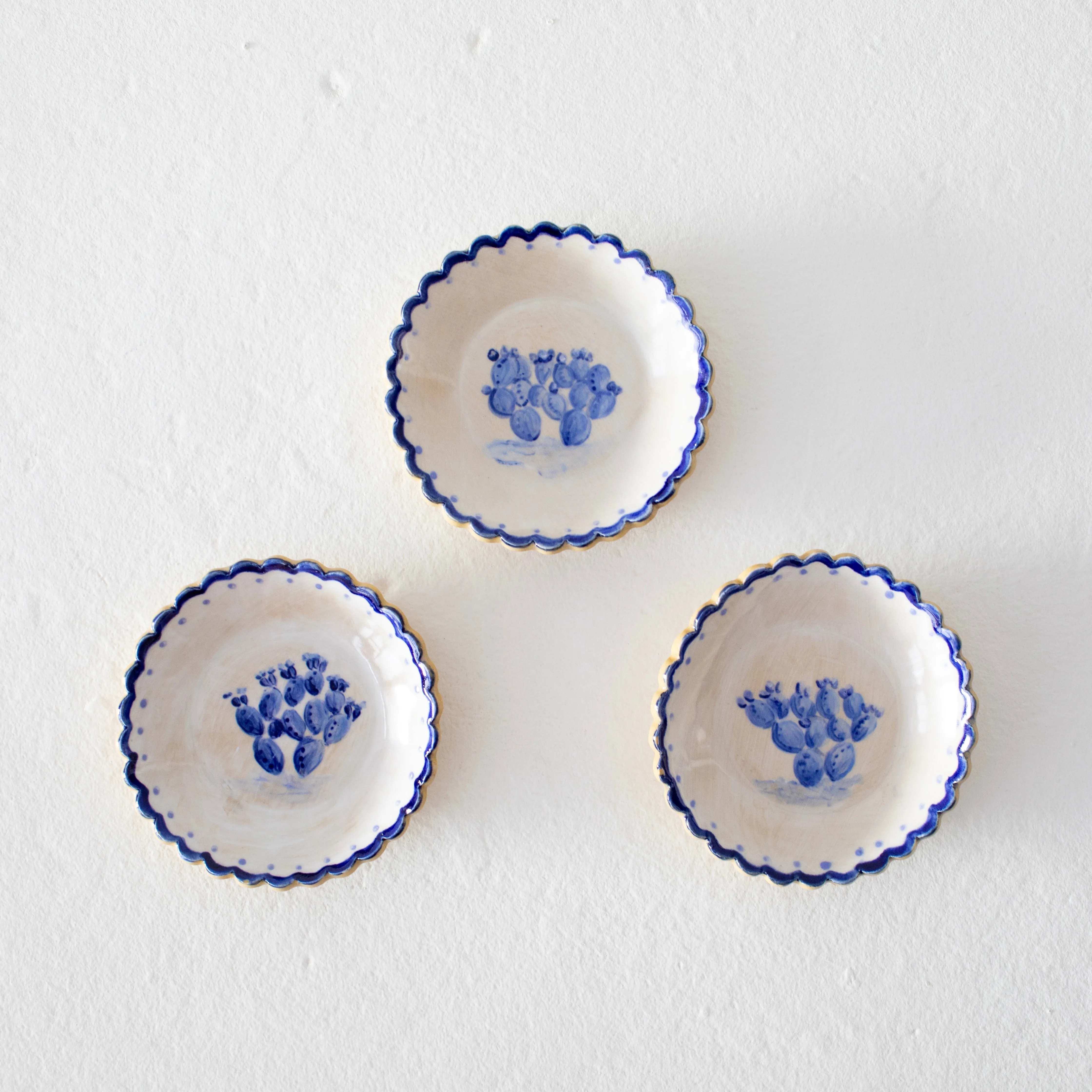 Mary Aldrich Tiny Blue Cactus Decorative Plate – Charming Nature-Inspired Home Accent