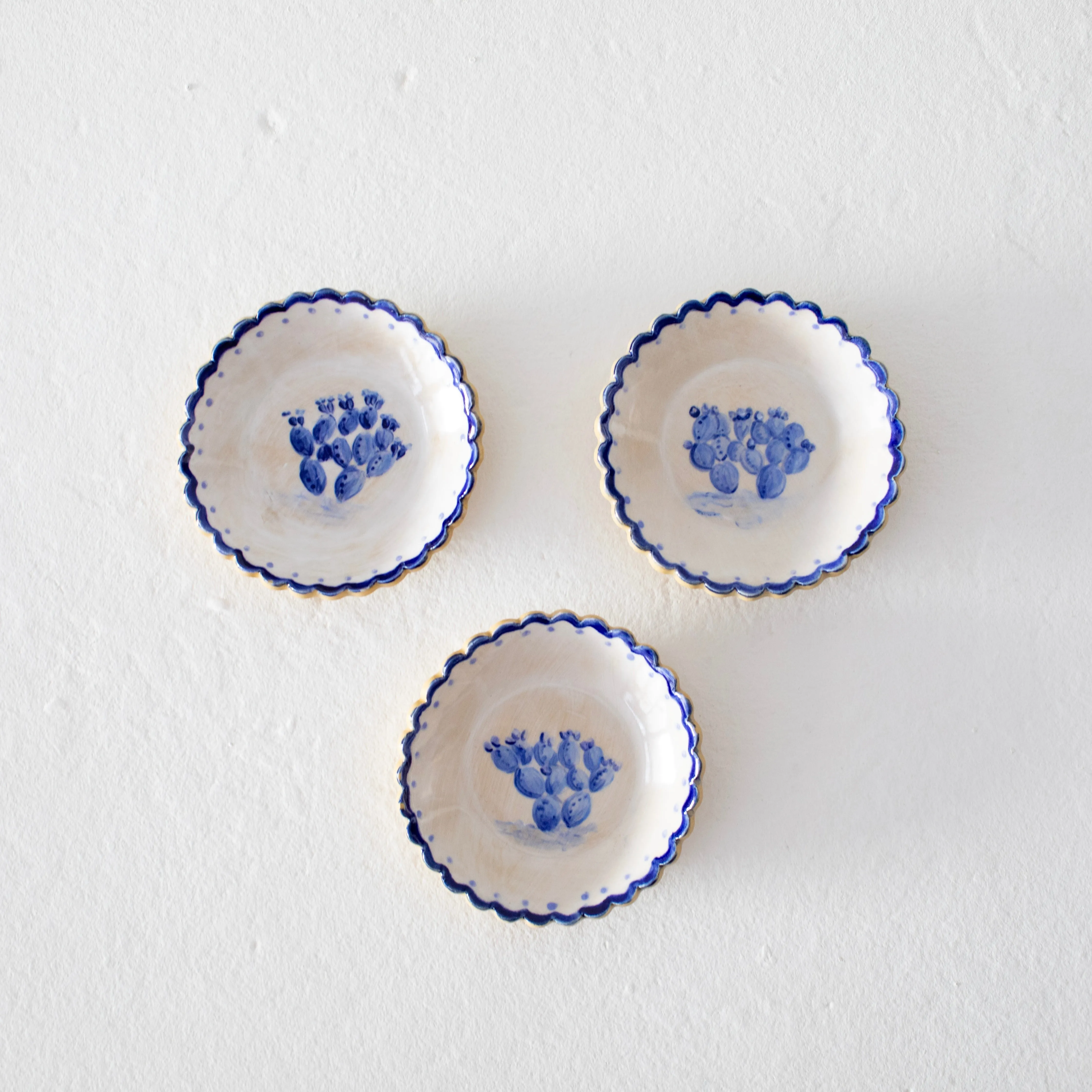Mary Aldrich Tiny Blue Cactus Decorative Plate – Charming Nature-Inspired Home Accent