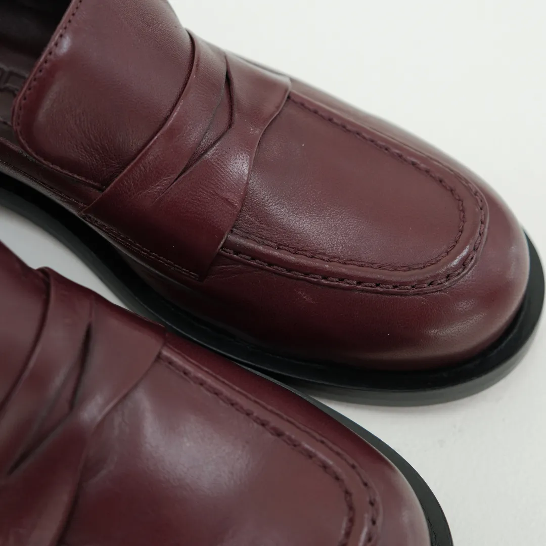 Bordeaux and Cuoio Leather Gloves - MEGAN 2205