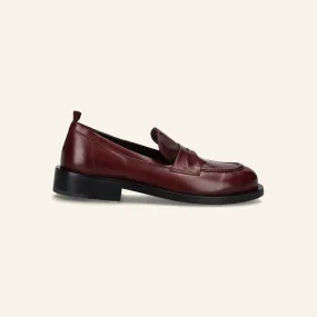 Bordeaux and Cuoio Leather Gloves - MEGAN 2205
