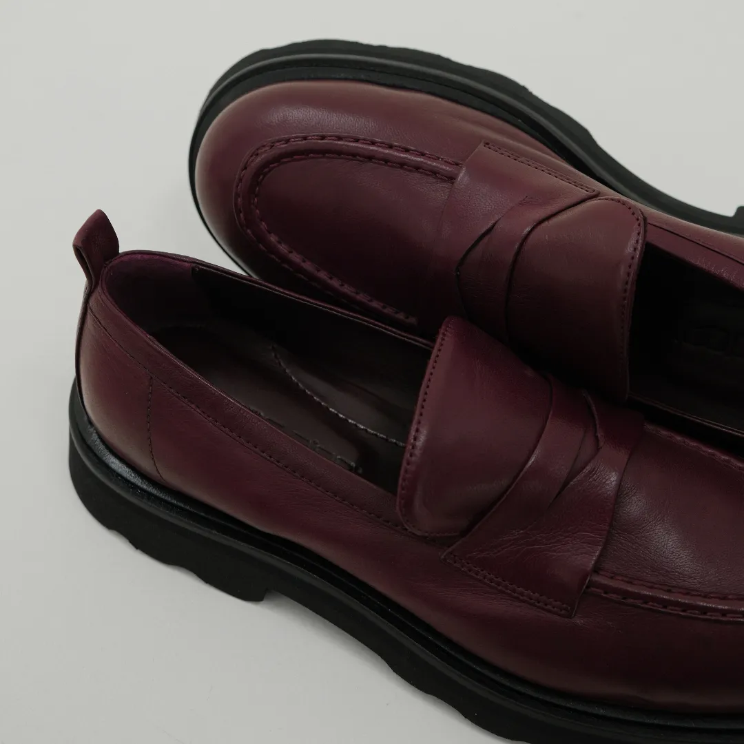 Bordeaux and Cuoio Leather Gloves - MEGAN 2205