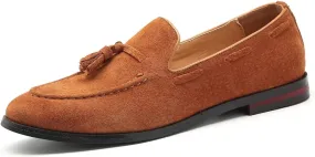 Mens Fashion Shoes Casual Dress Tassel Slip On Flats Suede Loafers for Driving Dating Prom