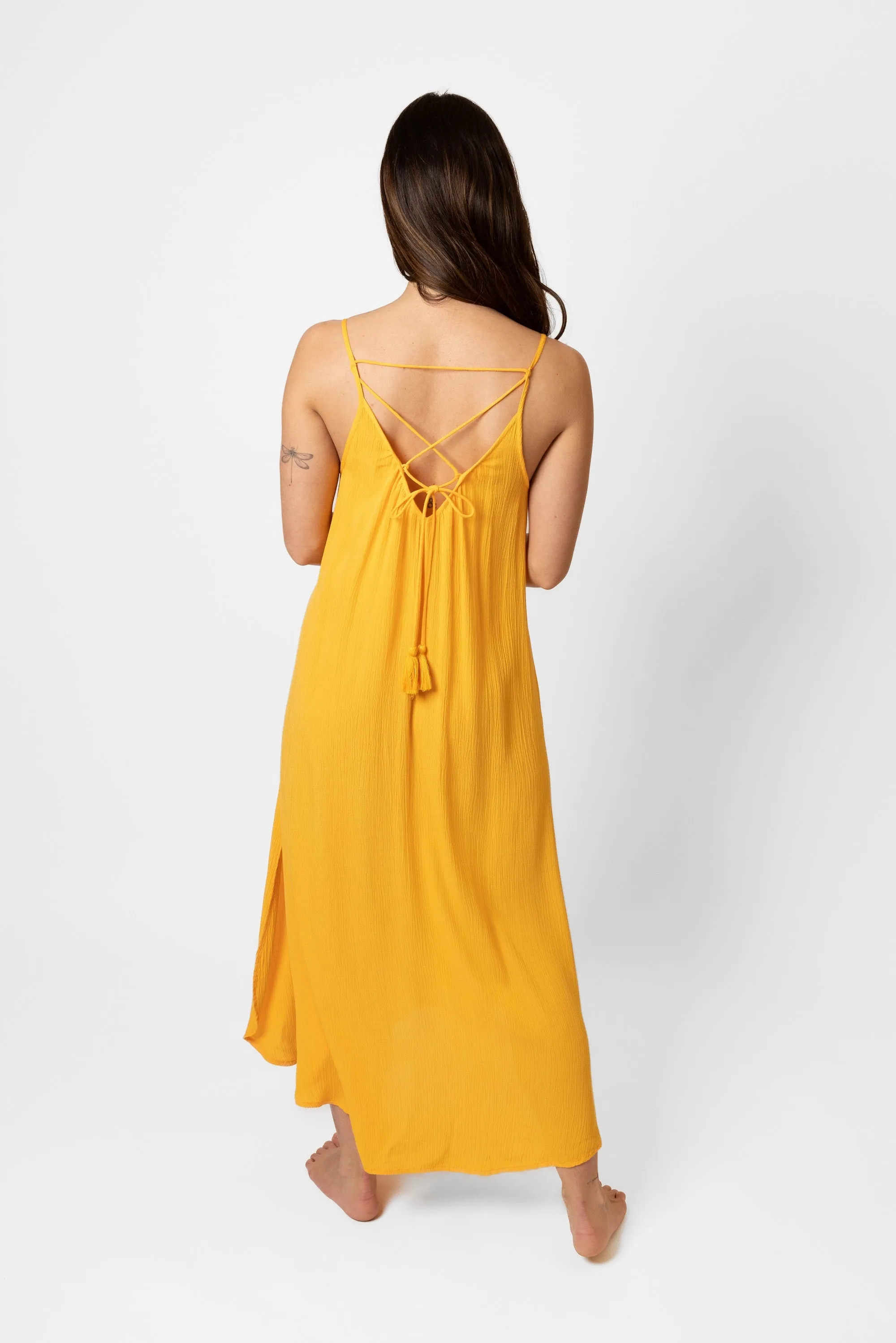 Miami Side Slit Strappy Midi Dress