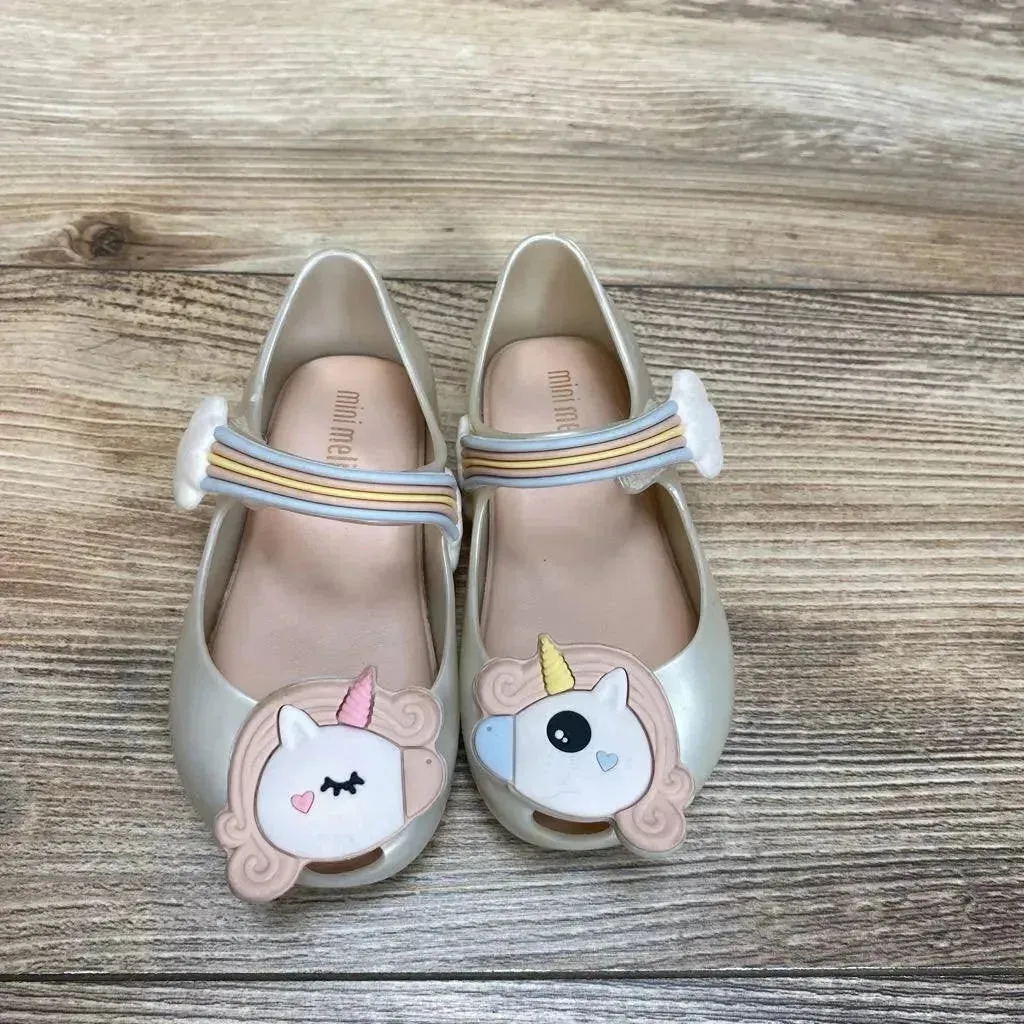 Mini Melissa Glitz Unicorn Mary Janes sz 6c