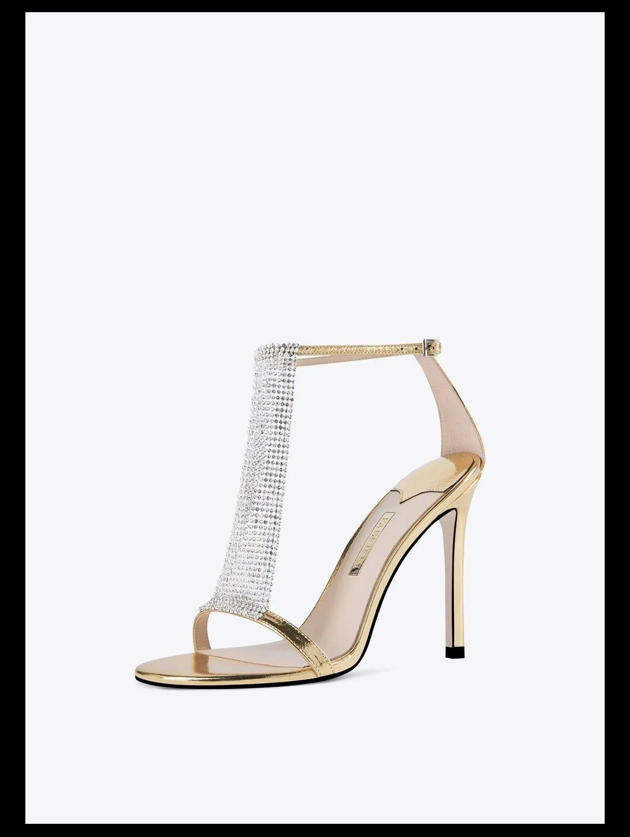 New open-toe stiletto rhinestone chain main high heel sandals  -  Ciall