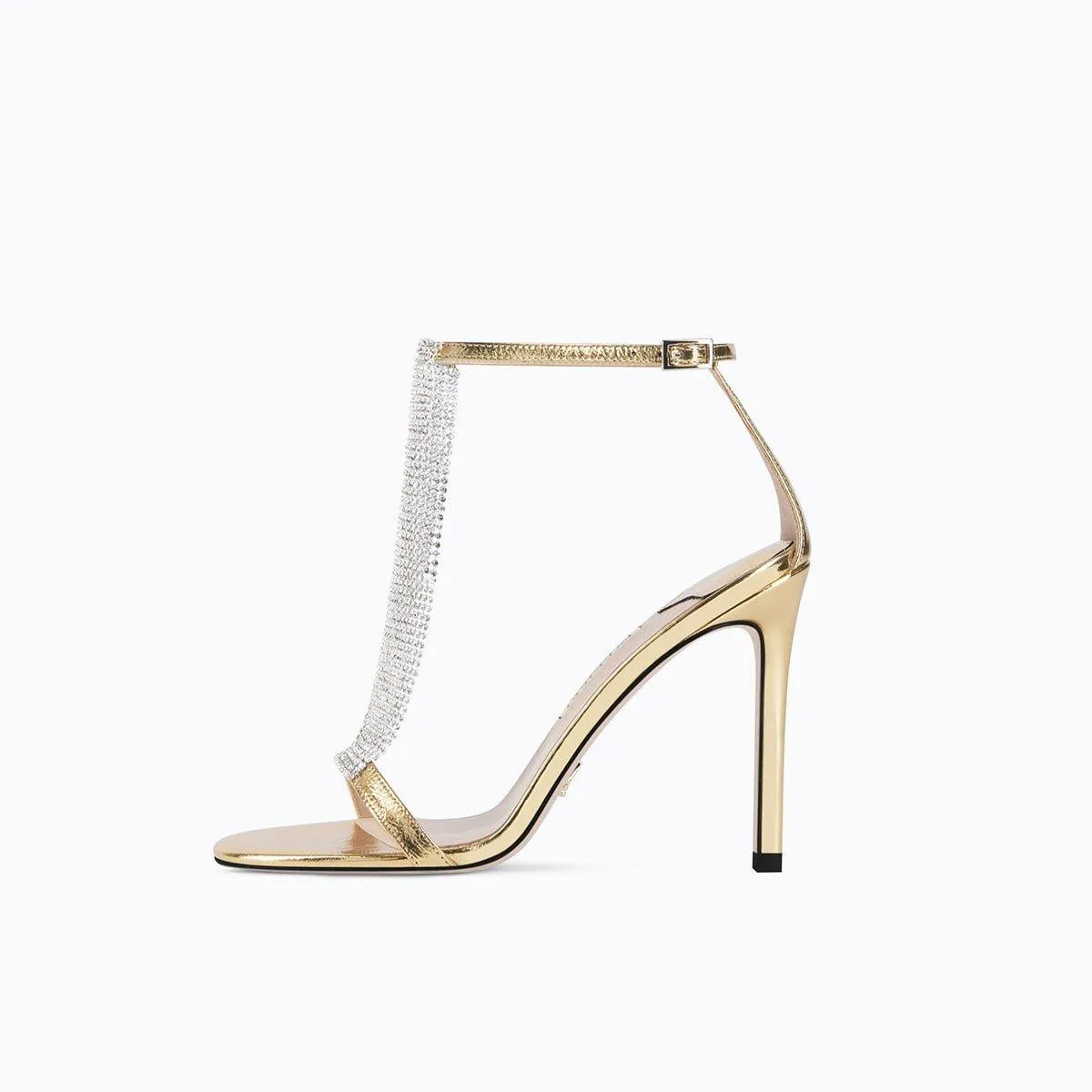 New open-toe stiletto rhinestone chain main high heel sandals  -  Ciall