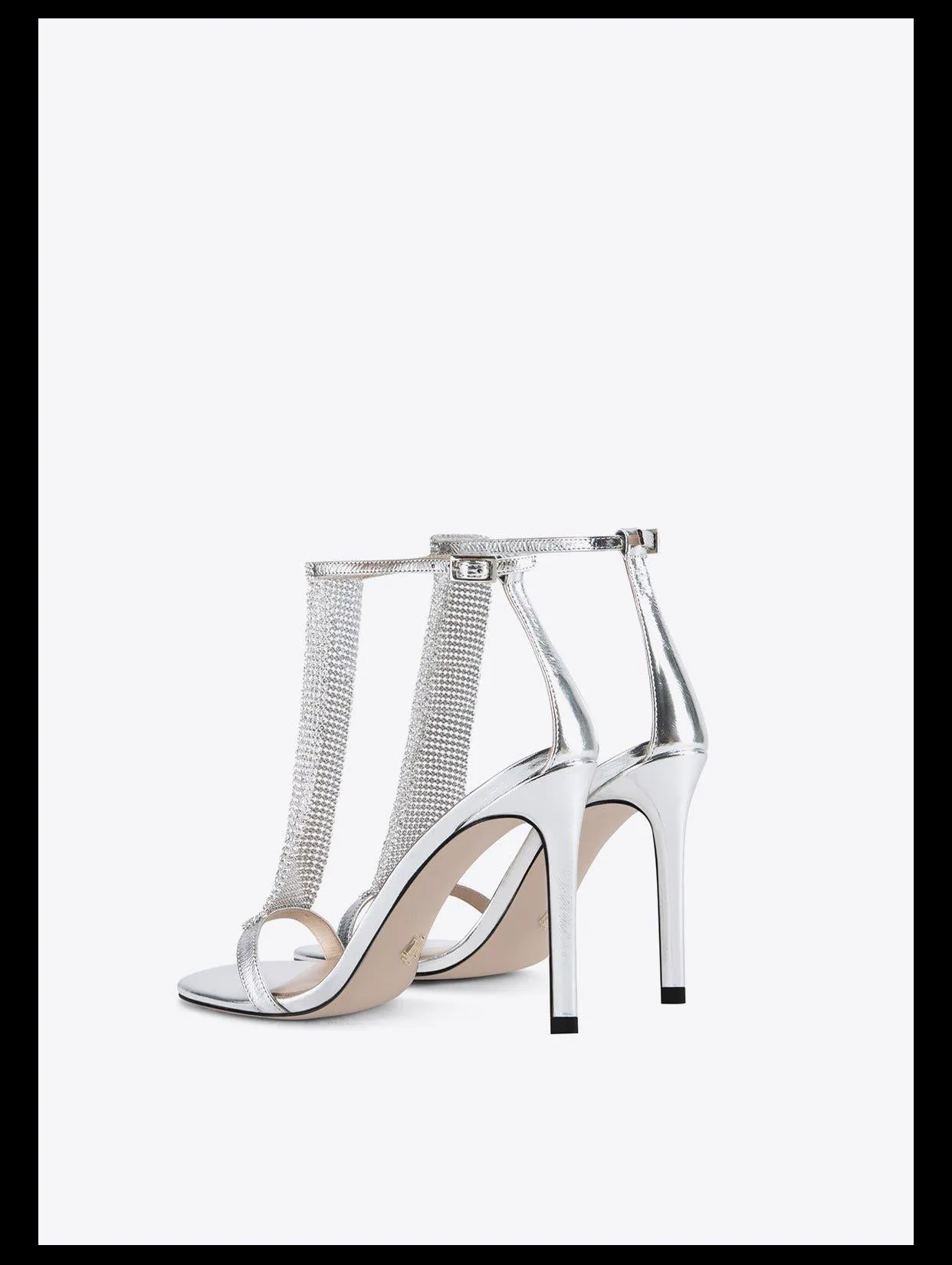 New open-toe stiletto rhinestone chain main high heel sandals  -  Ciall