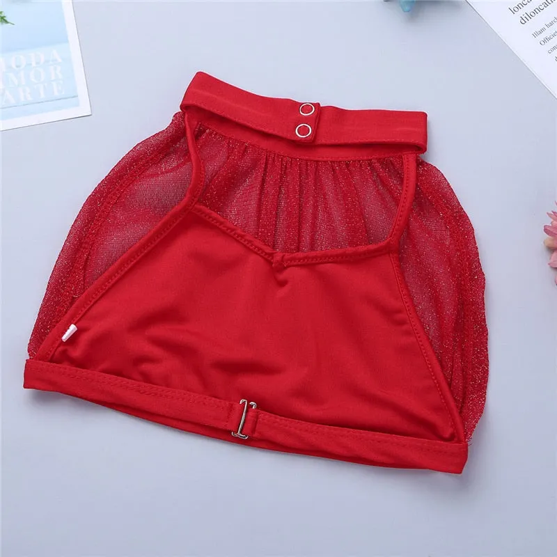 Obsessions #L100 Girls Lyrical High Neck Crop Top and Half Skirt-Two Piece Set