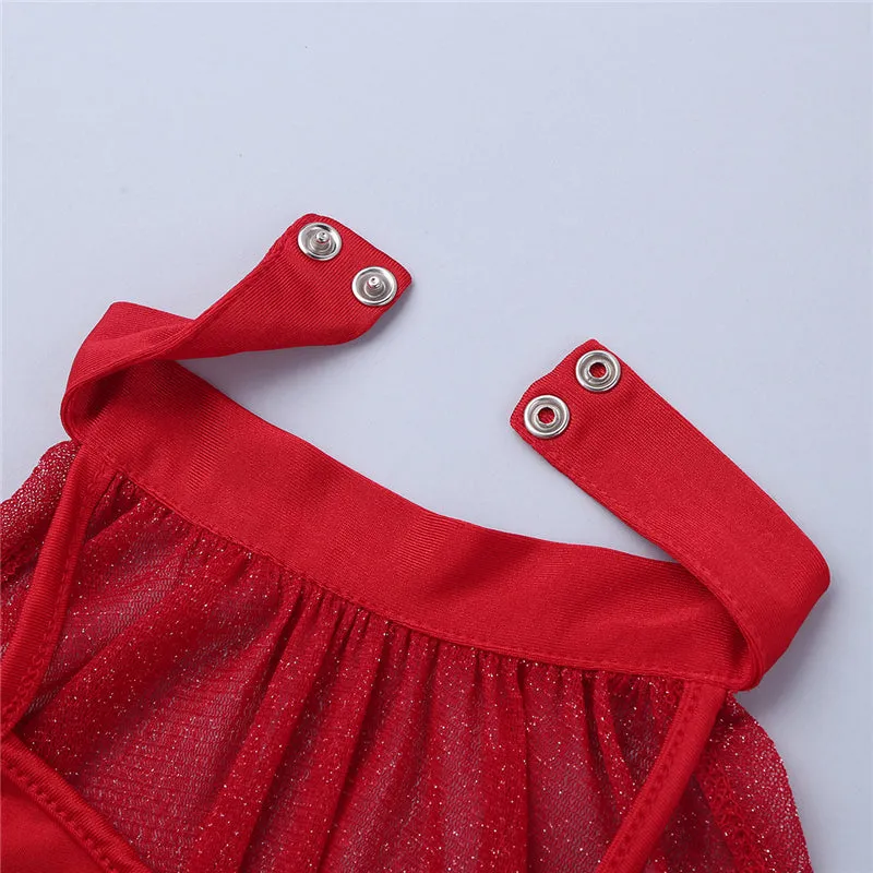 Obsessions #L100 Girls Lyrical High Neck Crop Top and Half Skirt-Two Piece Set