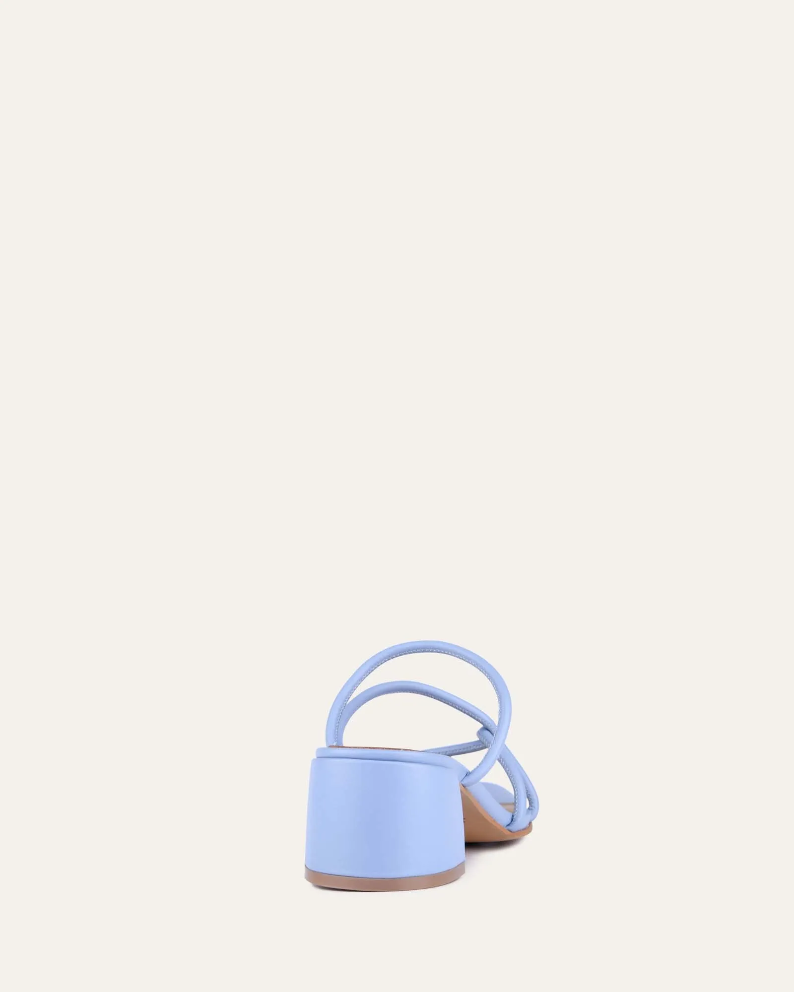 ORA MID HEEL SANDALS ICE BLUE LEATHER