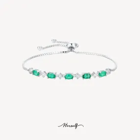 Oval Emerald Adjustable Bracelet