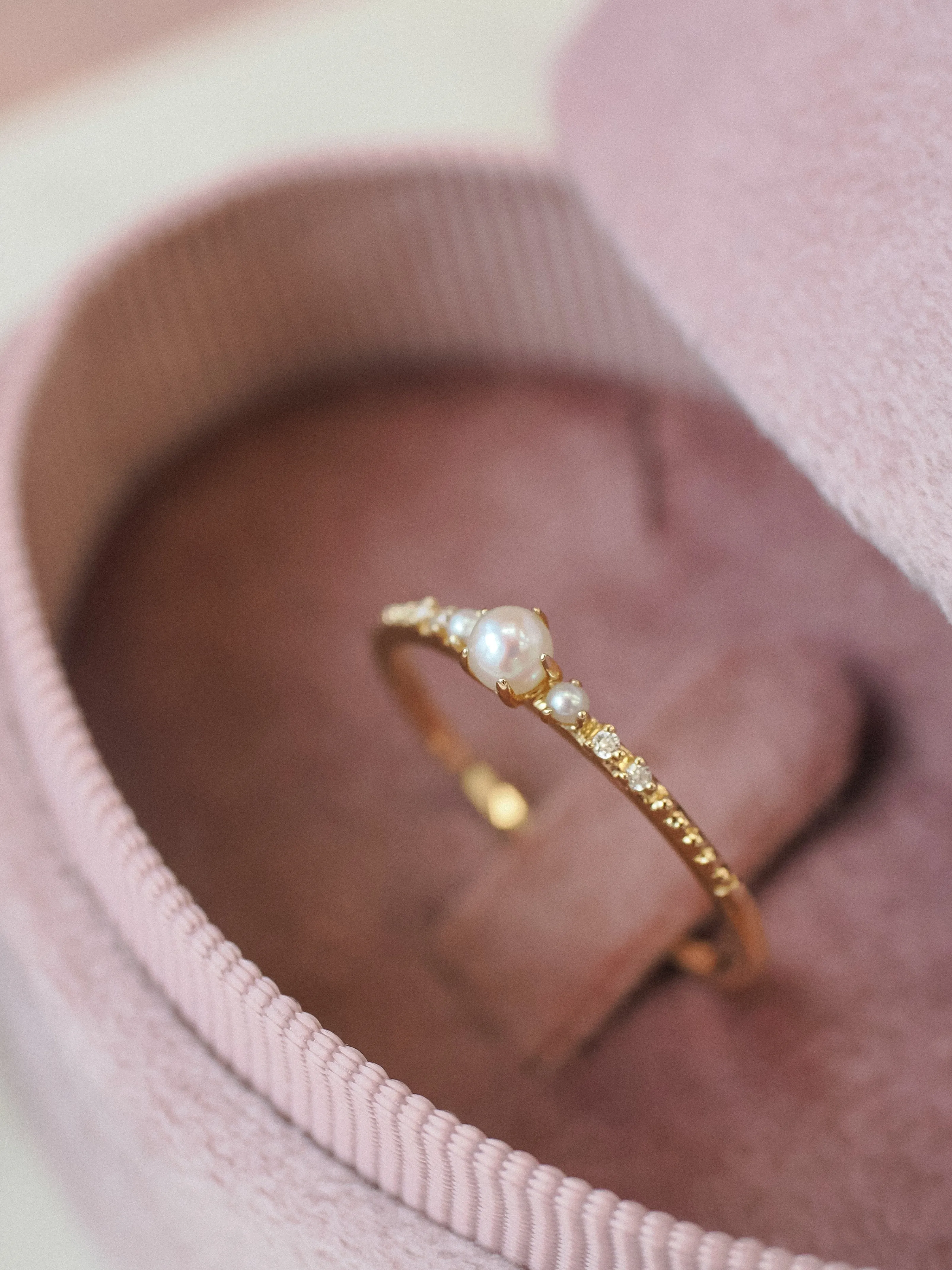 Pearl & Diamond 14K Yellow Gold Ring - Ballerina