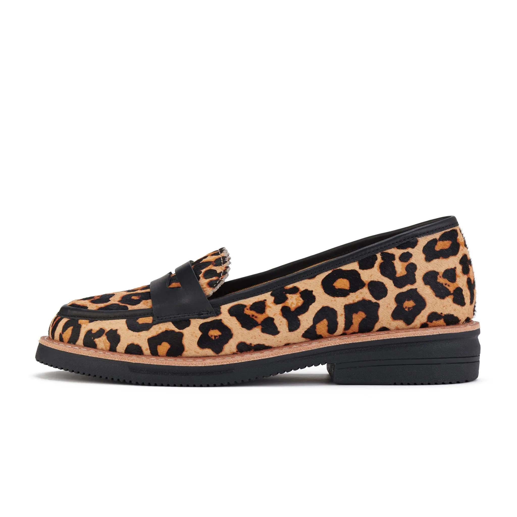 Penny Loafer Rise Cognac Leopard