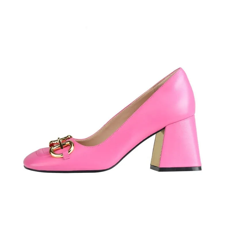 Purpdrank - Retro Thick Heel Nude Black Sandals Women Shoes Sexy Ankle Strap Metal Mary Janes Casual Slingback Pumps Dress Shoes For Woman
