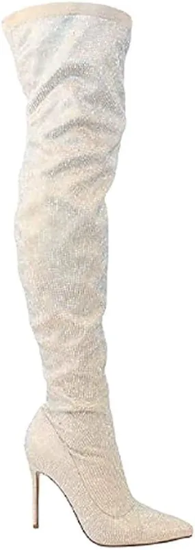 Rhinestone Thigh High Over The Knee Fashion Boots for Women