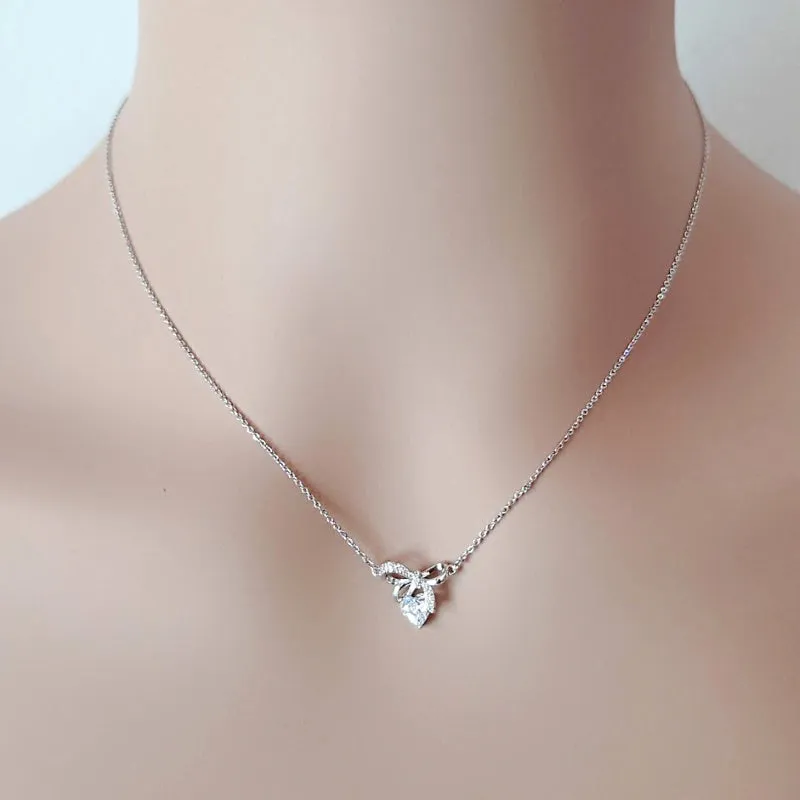 Ribbon Cubic Zirconia Necklace