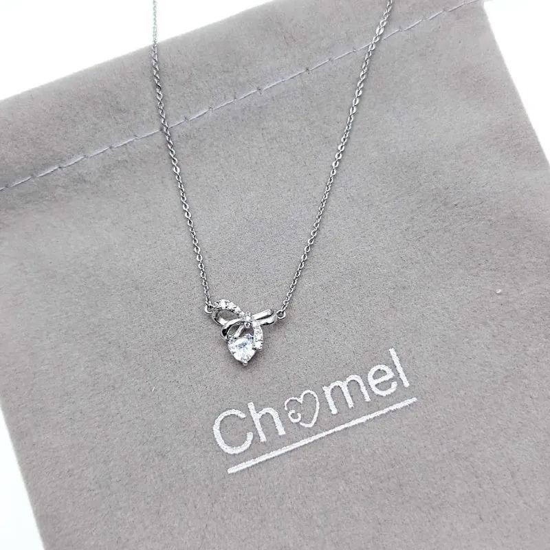 Ribbon Cubic Zirconia Necklace