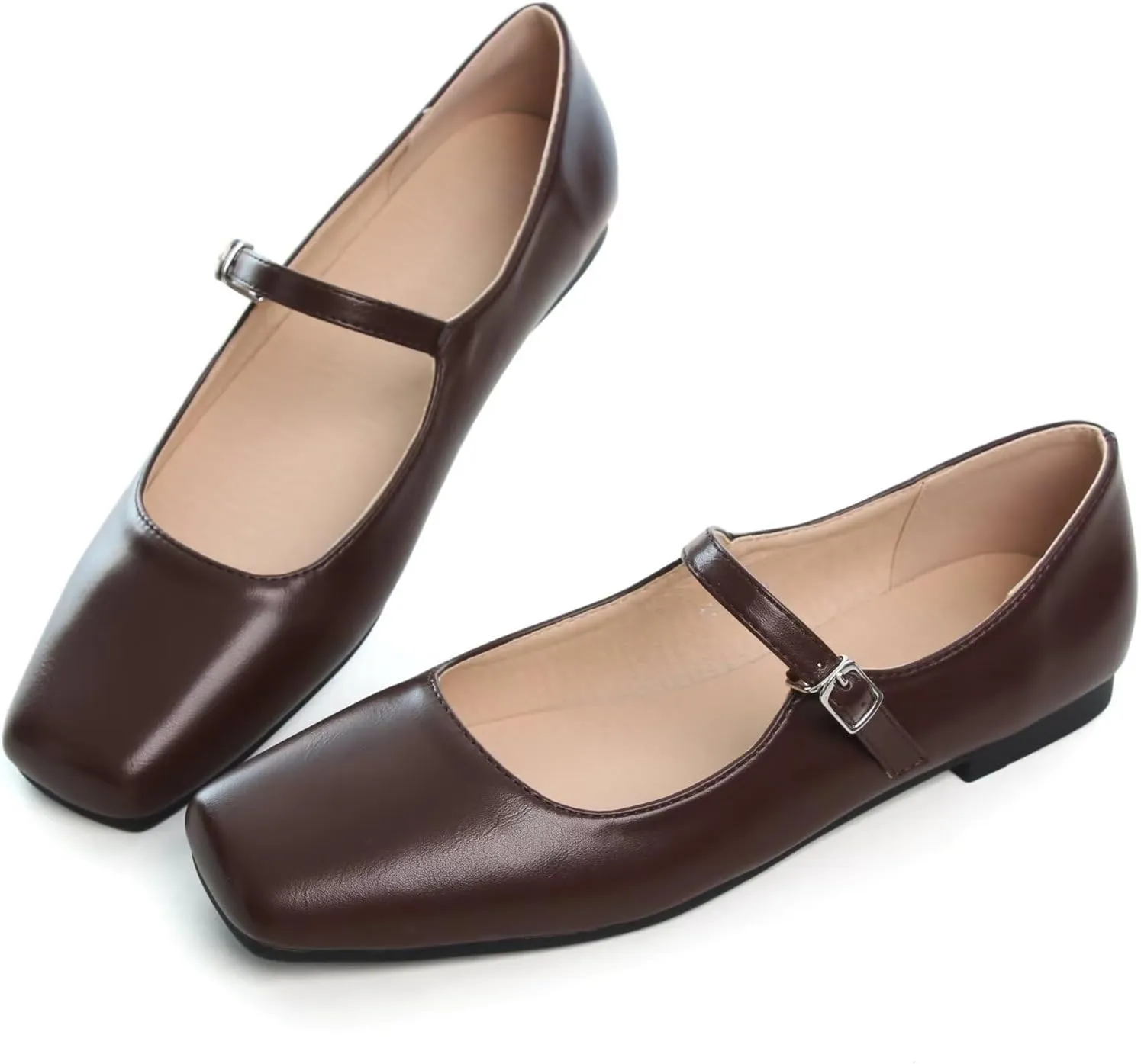SAILING LU Women's Retro Plaid Dress Shoes Comfort Pointed Toe Adjustable Buckle Ballet Flats Portable Holiday Shoes