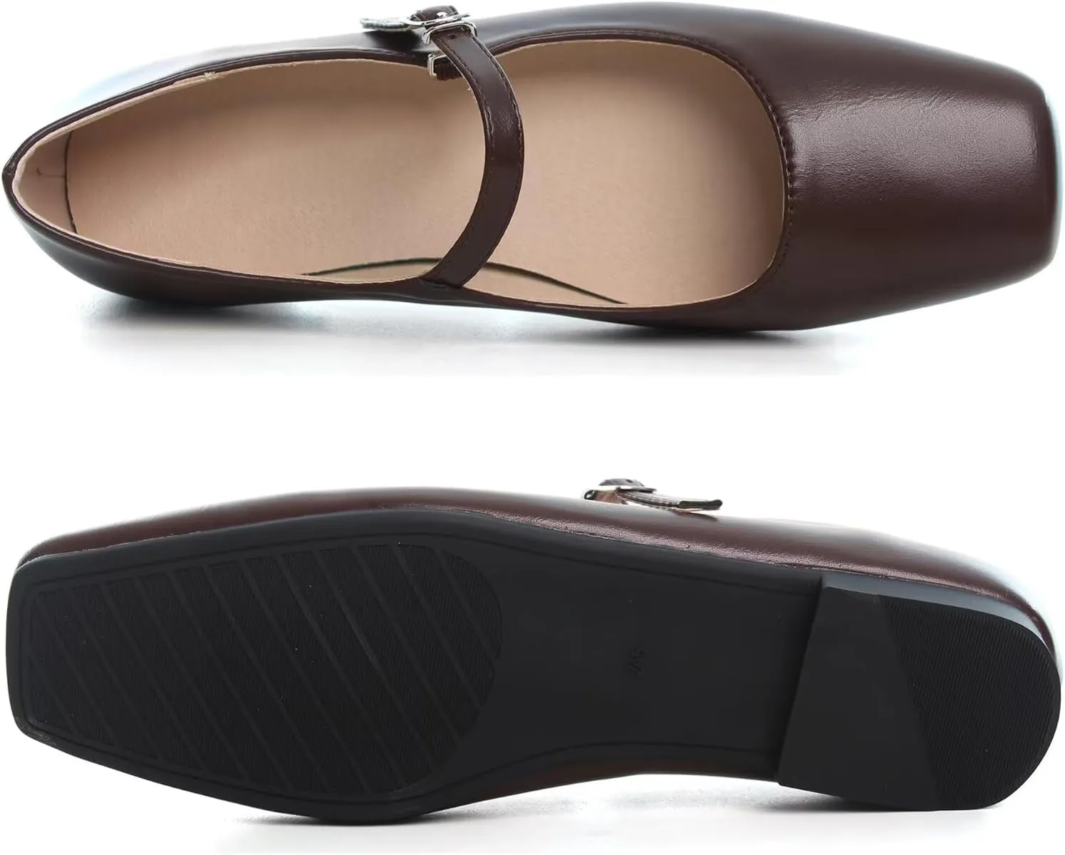 SAILING LU Women's Retro Plaid Dress Shoes Comfort Pointed Toe Adjustable Buckle Ballet Flats Portable Holiday Shoes
