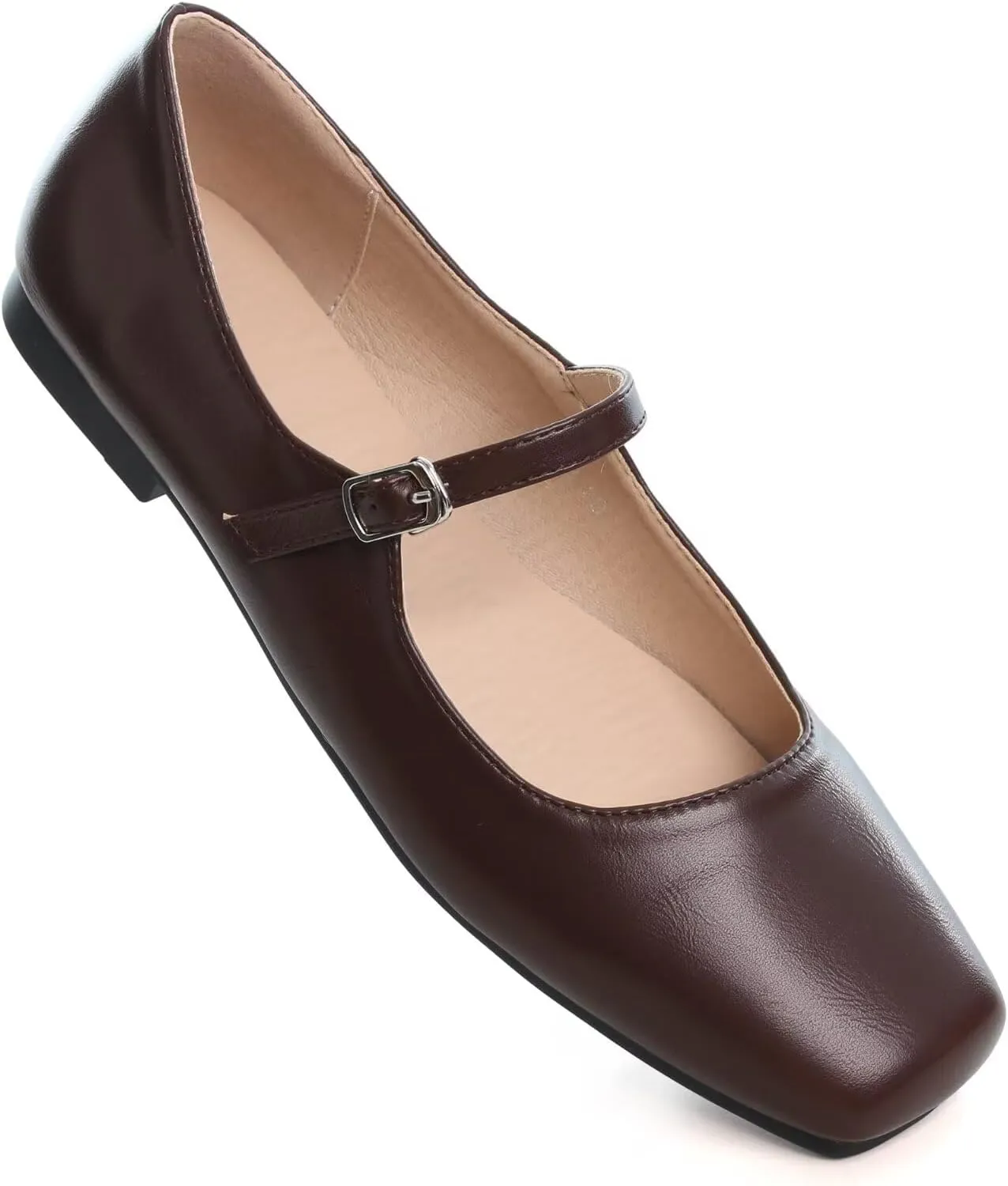 SAILING LU Women's Retro Plaid Dress Shoes Comfort Pointed Toe Adjustable Buckle Ballet Flats Portable Holiday Shoes