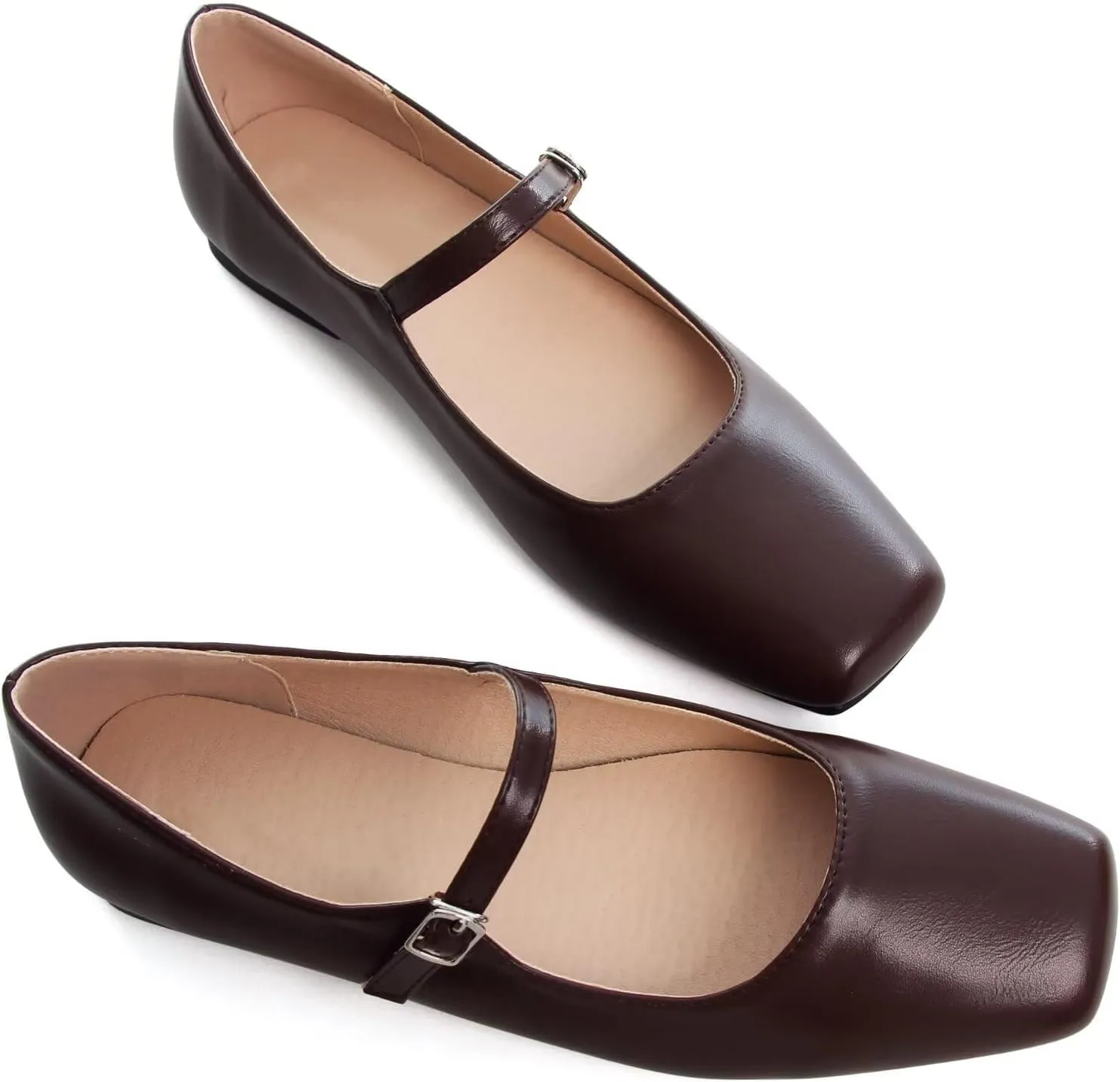 SAILING LU Women's Retro Plaid Dress Shoes Comfort Pointed Toe Adjustable Buckle Ballet Flats Portable Holiday Shoes