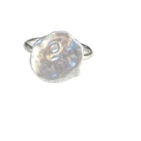 Silver keshi ring