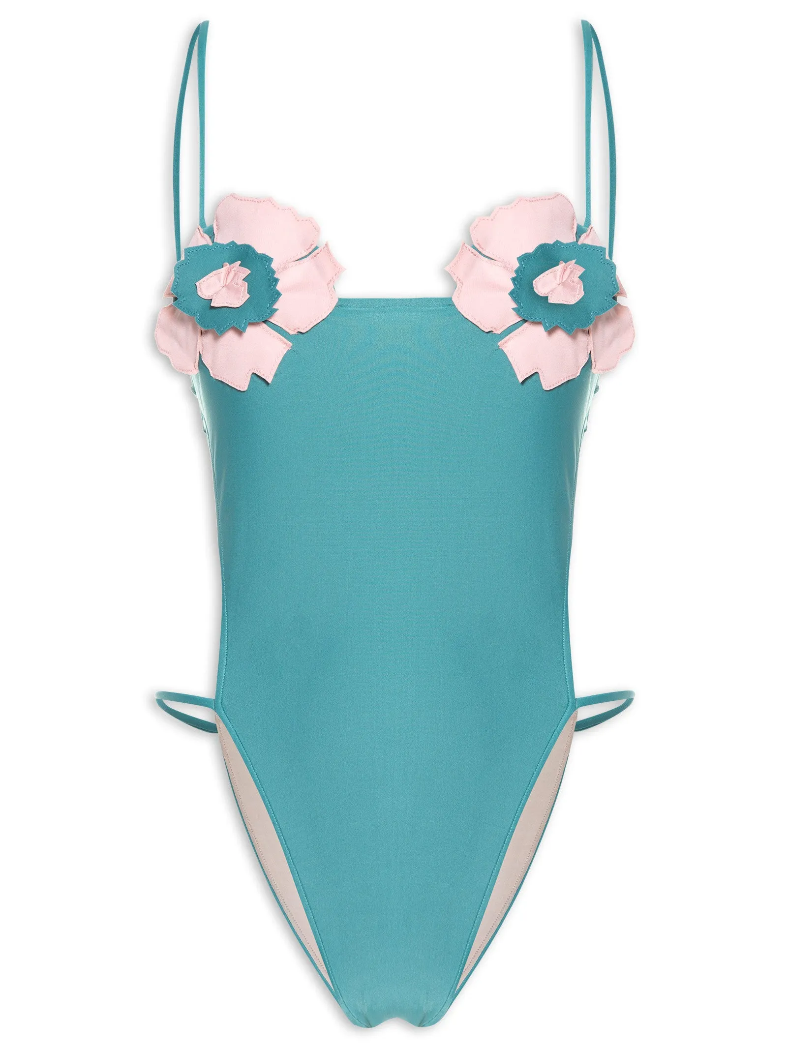 Solid Flower Power High-Leg Cut-Out Swimsuit