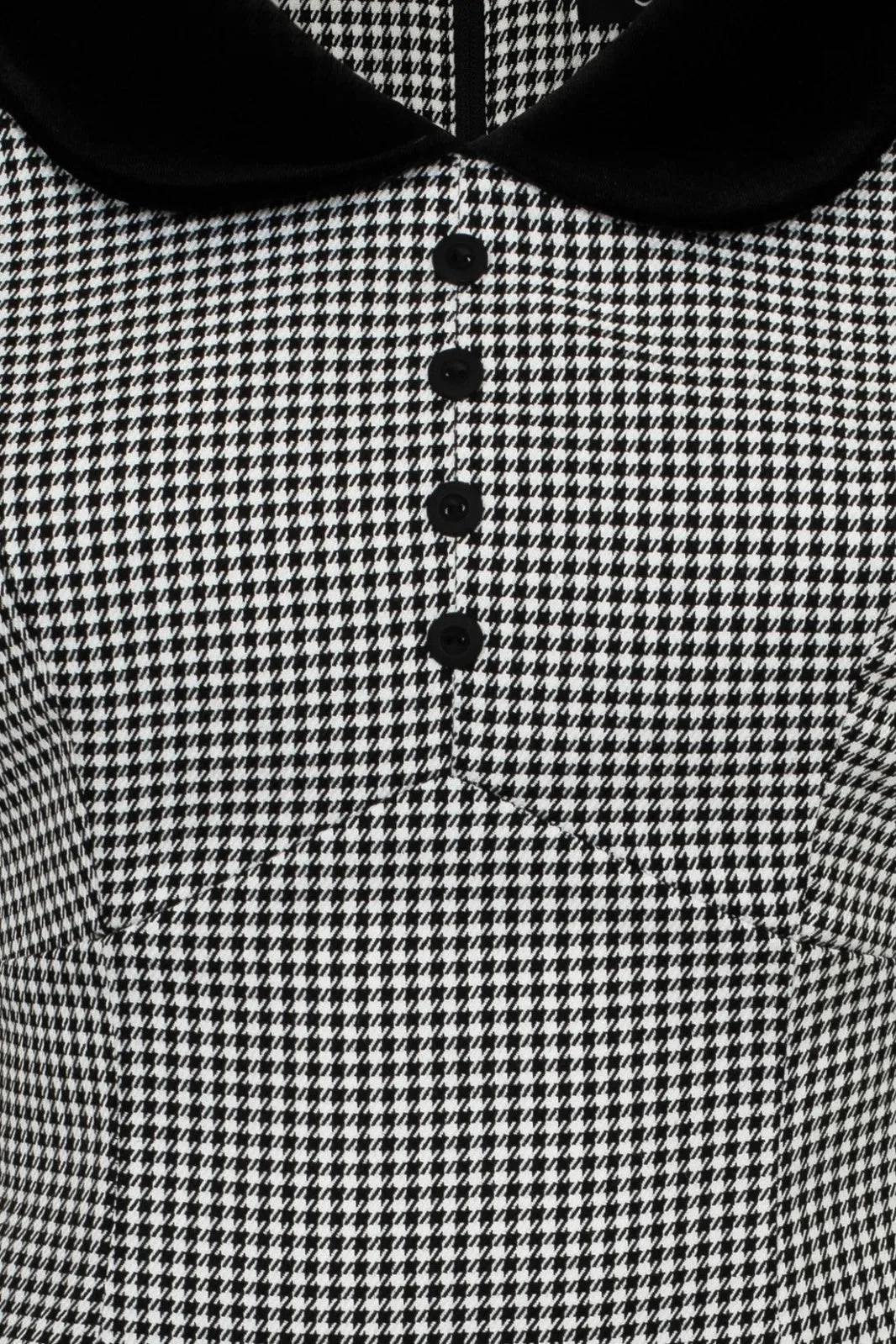 Teddy Houndstooth Print Mini Dress by Hell Bunny