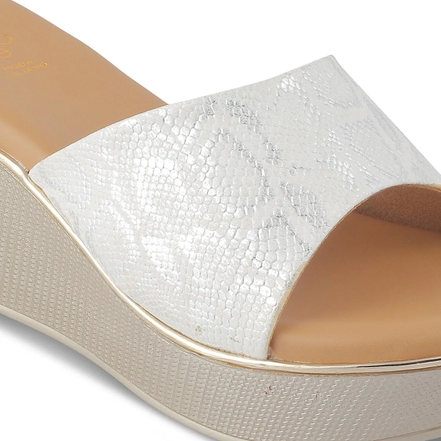 The Samantha White Women's Dress Wedge Sandals Tresmode