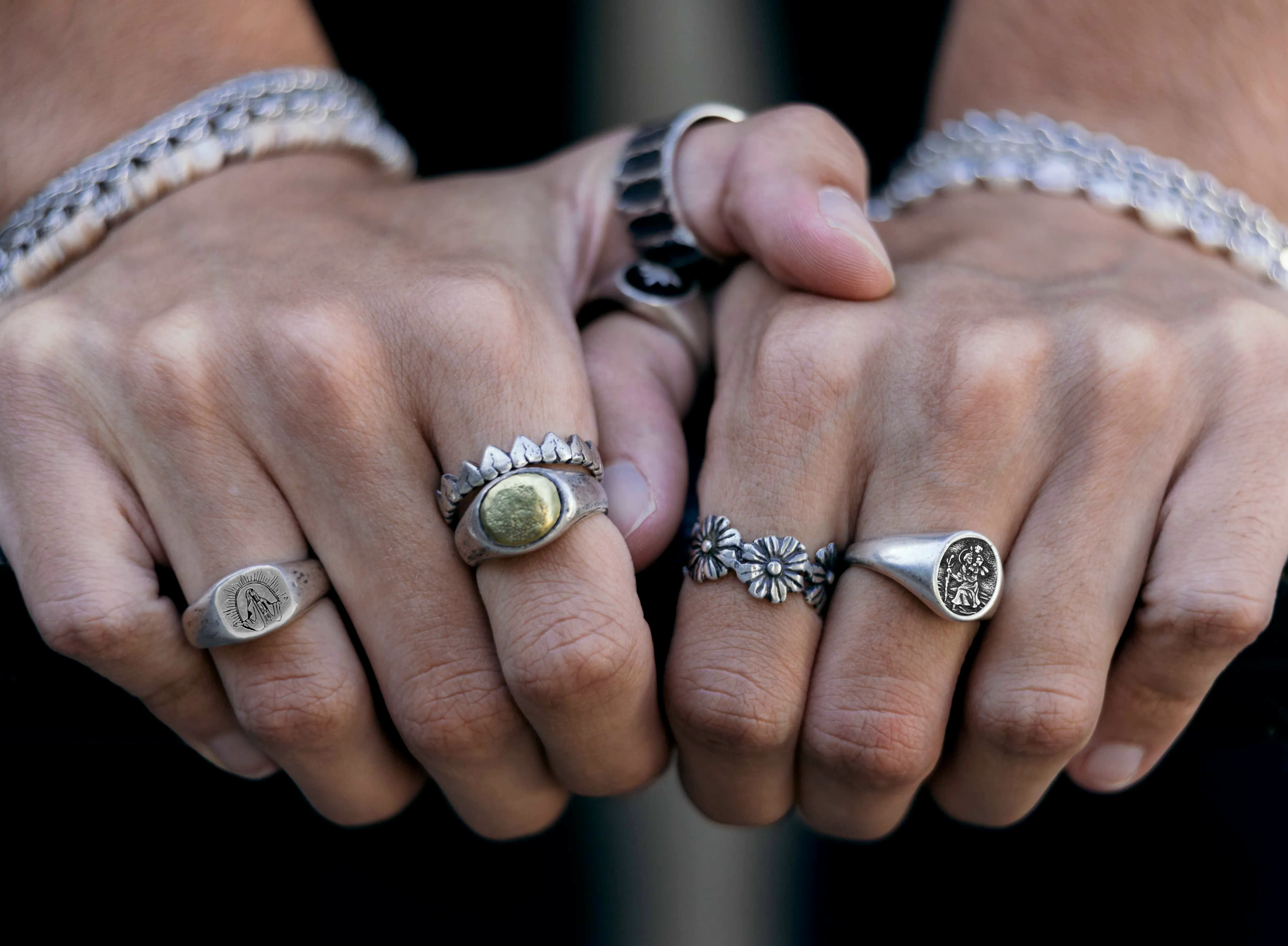 Virgin Mary Sterling Silver Signet Ring