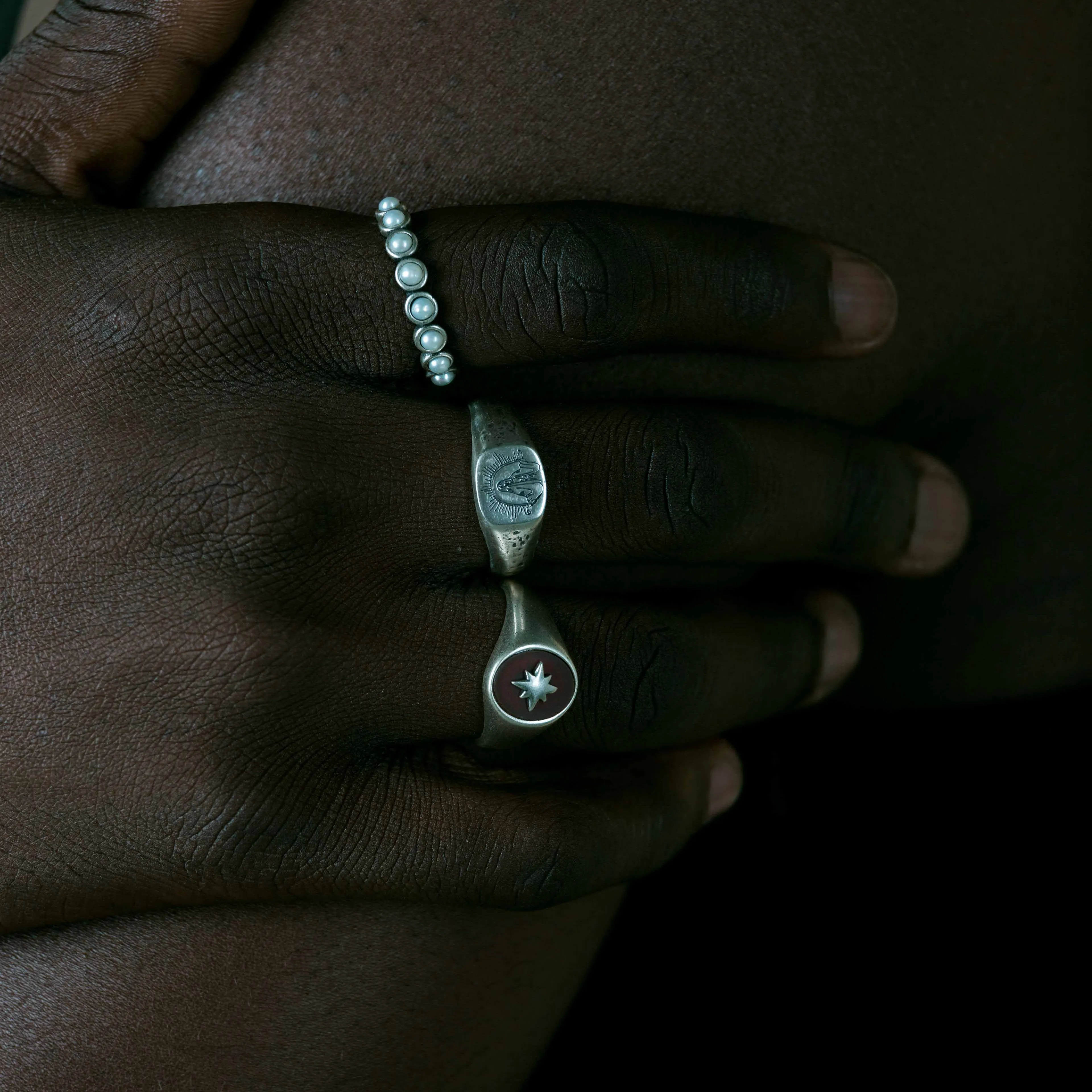 Virgin Mary Sterling Silver Signet Ring