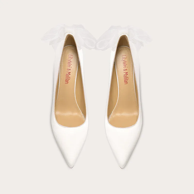Wedding dress white high heels wedding shoes high-end- Litra