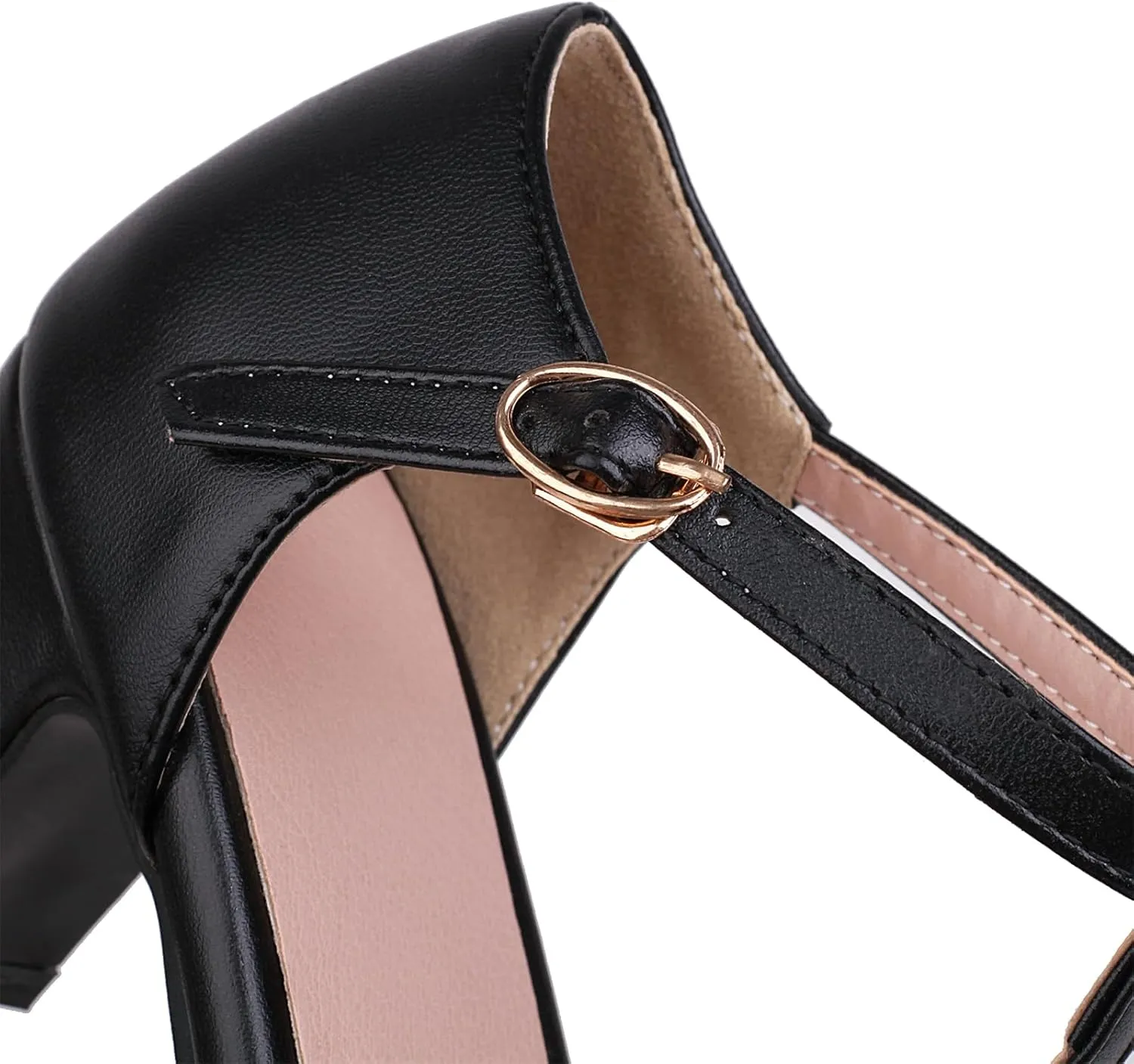 Women's Sweet Bow D'Orsay Pointed Closed Toe Pumps Buckle T-Strap Loafers Comfortable Chunky Mid Heels Office Concise Cosplay Work Casual Mary Jane Daily Wear Fashion Business Dress Shoes