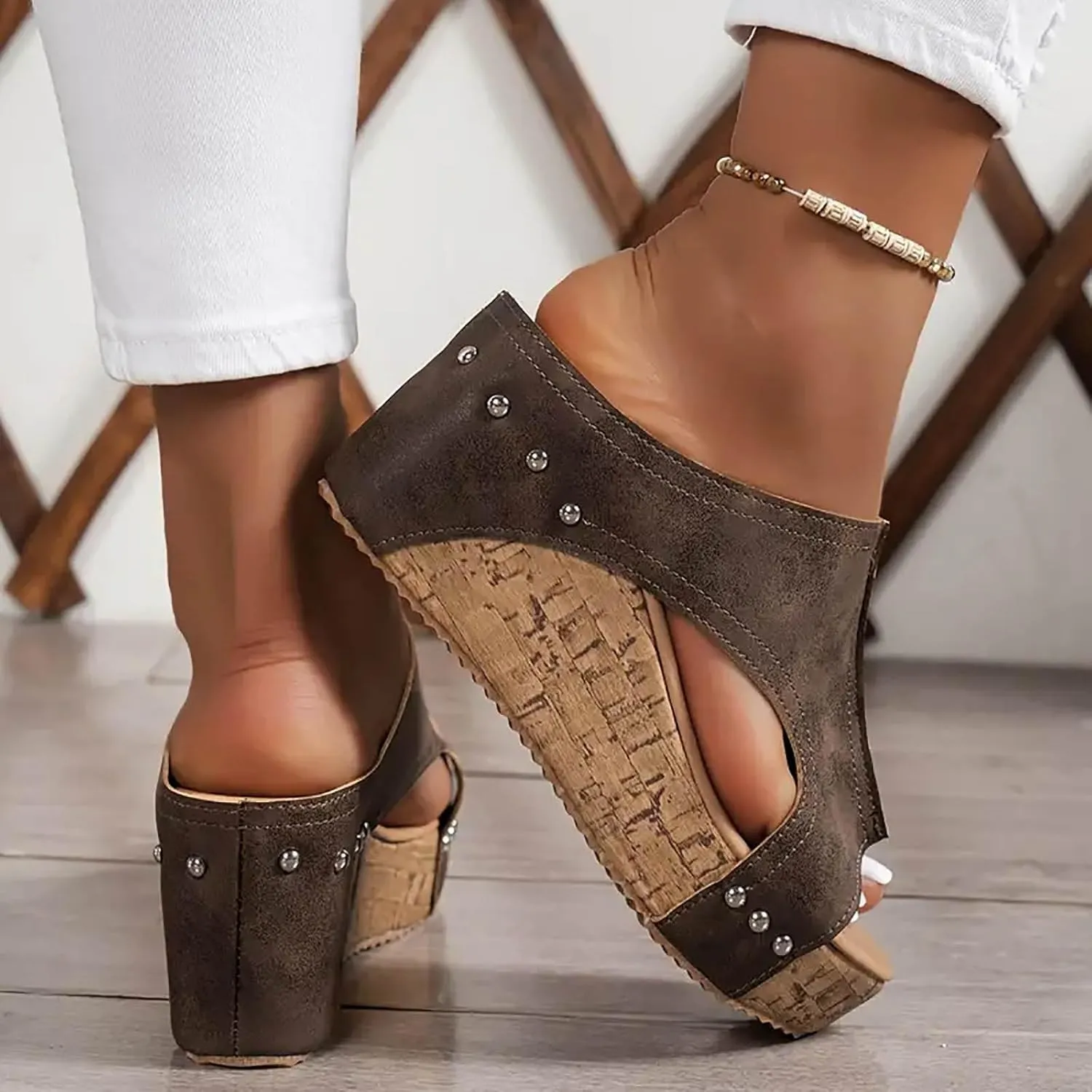 Yanzhenglip 2025 New Platform Sandals with Ankle Strap Open Toe Wedge Sandals for Women Wedge Sandals Platform Wedge Sandal Open Toe Sandals Dressy Summer Shoes