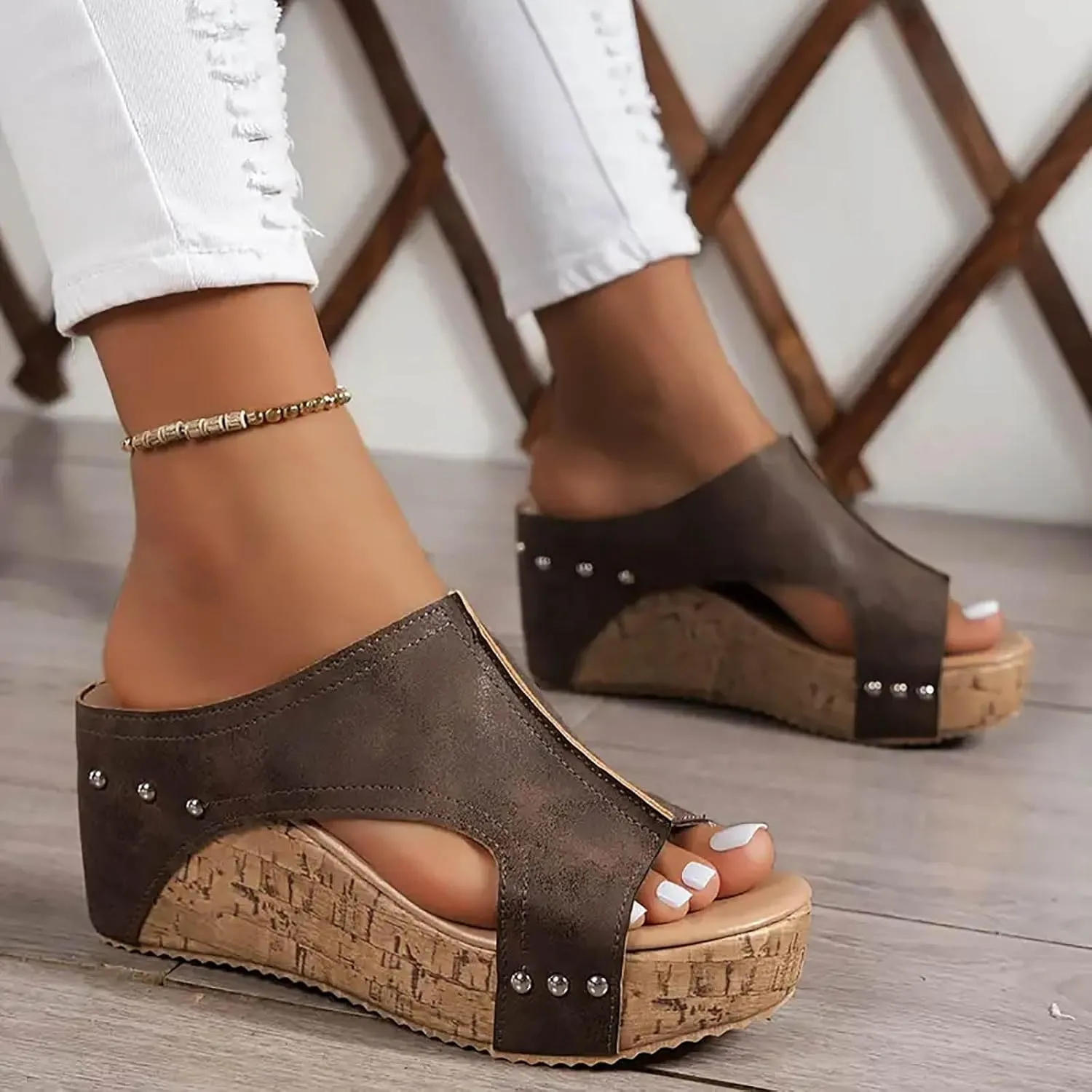 Yanzhenglip 2025 New Platform Sandals with Ankle Strap Open Toe Wedge Sandals for Women Wedge Sandals Platform Wedge Sandal Open Toe Sandals Dressy Summer Shoes