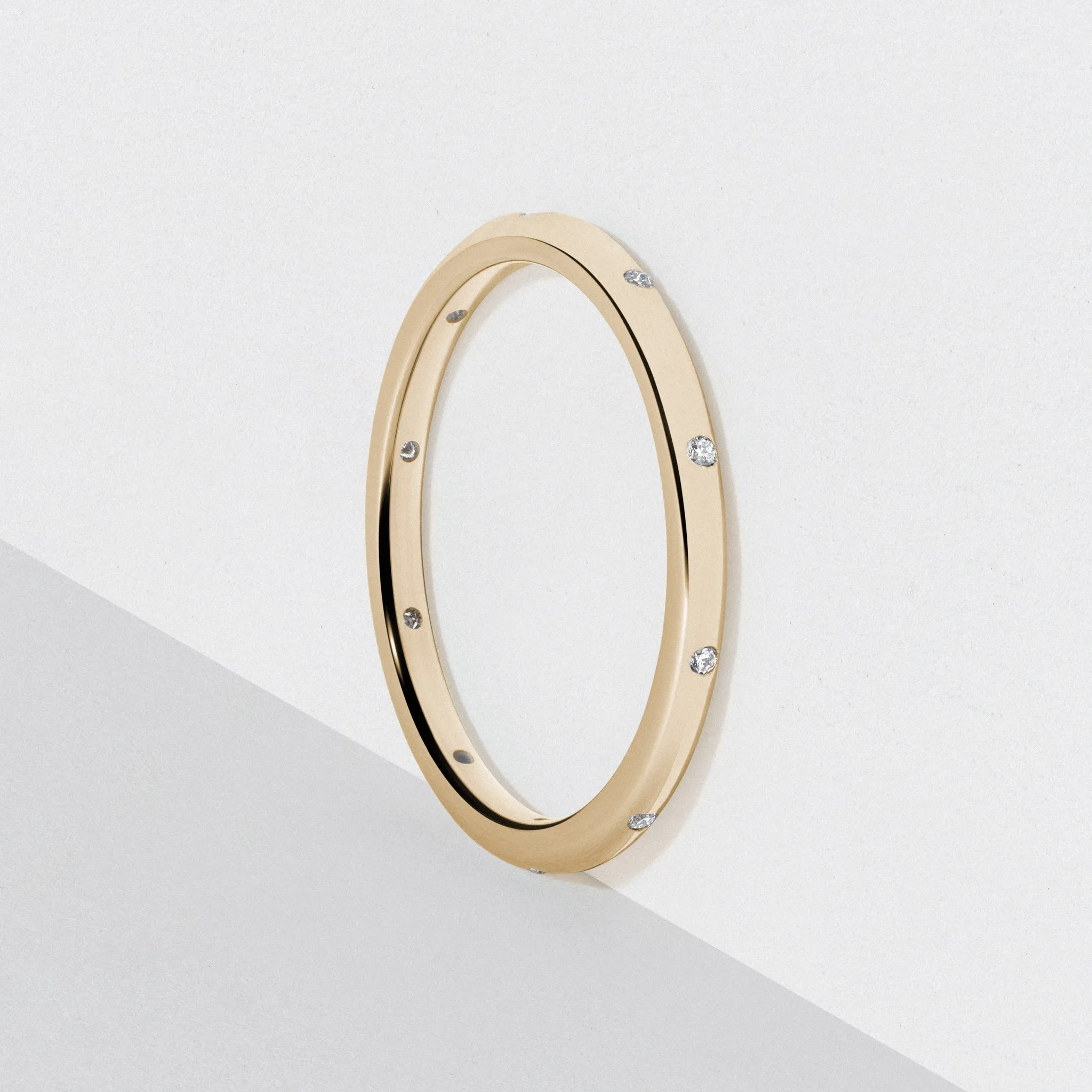 Yellow Gold Classic Diamond Wedding Band - Polished 1.5mm